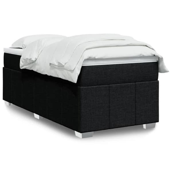 Maison Exclusive - Seng med lamelbund og madras Sort 90x200 cm Stof