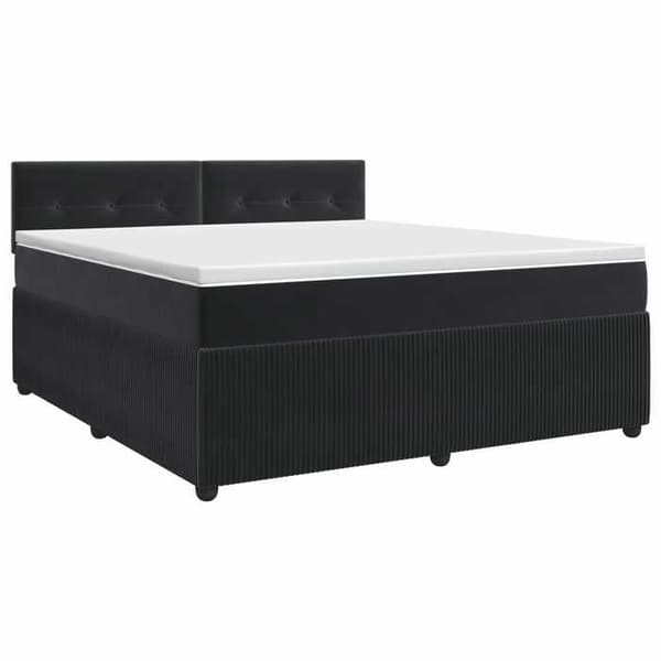 Maison Exclusive - Boxspring-sänky mustalla patjalla 140 x 200 cm sametti Svart