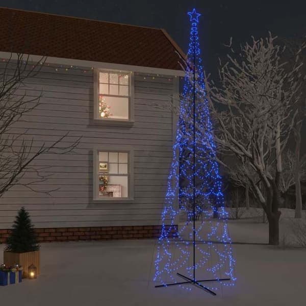 Juletræ kegle - EKSKLUSIV HUS - Kegle træ 3000 LED - Blå LED - H 800 cm - Ø 230 cm Blå