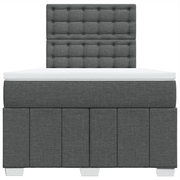 Maison Exclusive - Seng med lamelbund og mørk grå madras 120x190cm stof