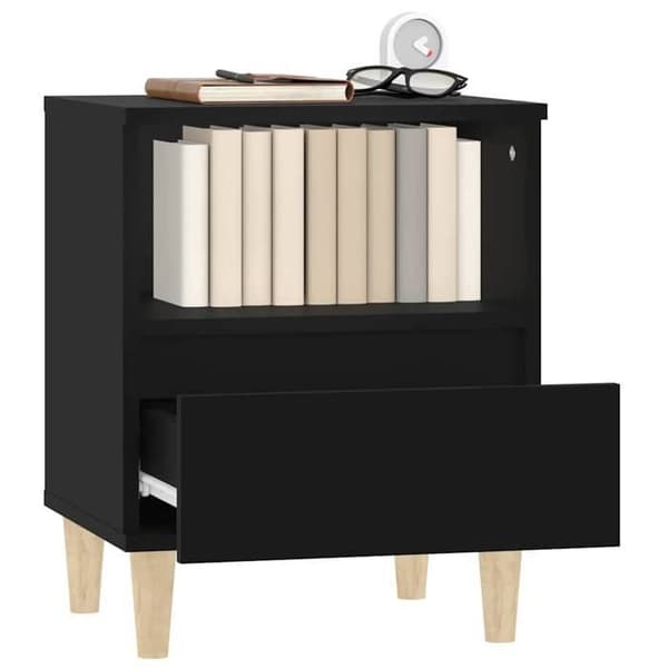 Natskab - EKSKLUSIV HUS - 2 stk - Sort - Ingeniørtræ - 1 skuffe + 1 rum - 40x35x50 cm Svart