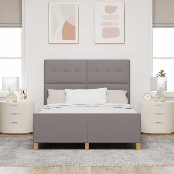 Sängram - EXKLUSIV HEM - 140 x 190 cm - Taupe sammet - Förvaring - Lattenbotten Mol