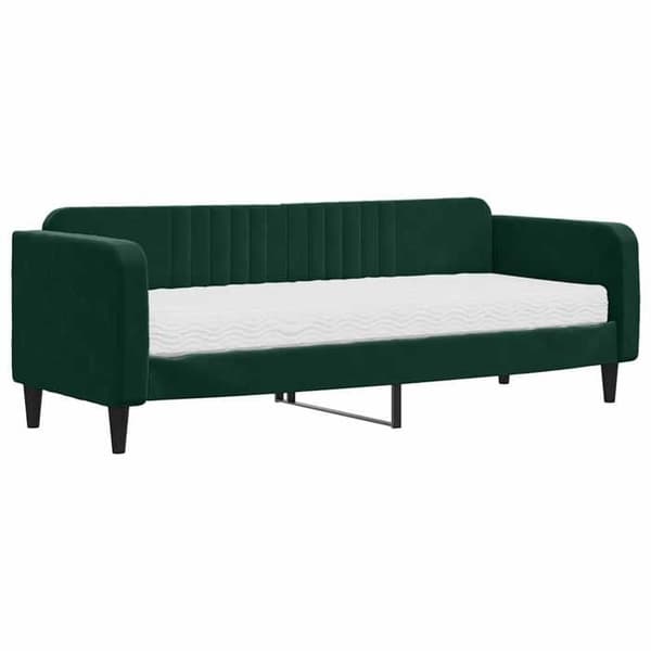 Maison Exclusive - Dagbädd med mörkgrön madrass 80x200 cm sammet
