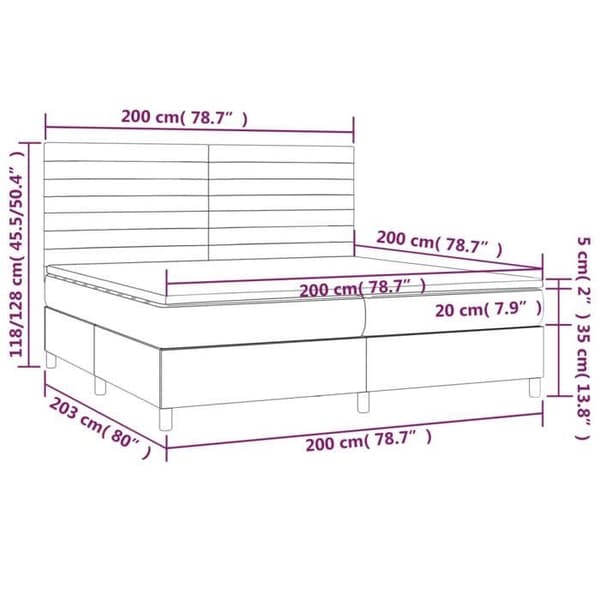 Maison Exclusive - Sengebund med lameller og madras Blå 200x200 cm Stof