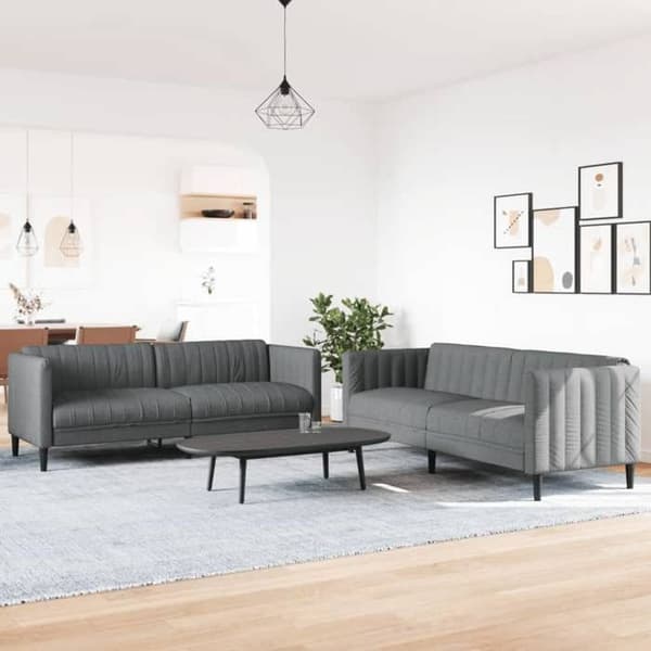 Maison Exclusive - 2 kpl tummanharmaita sohvia kankaat mörkgrå