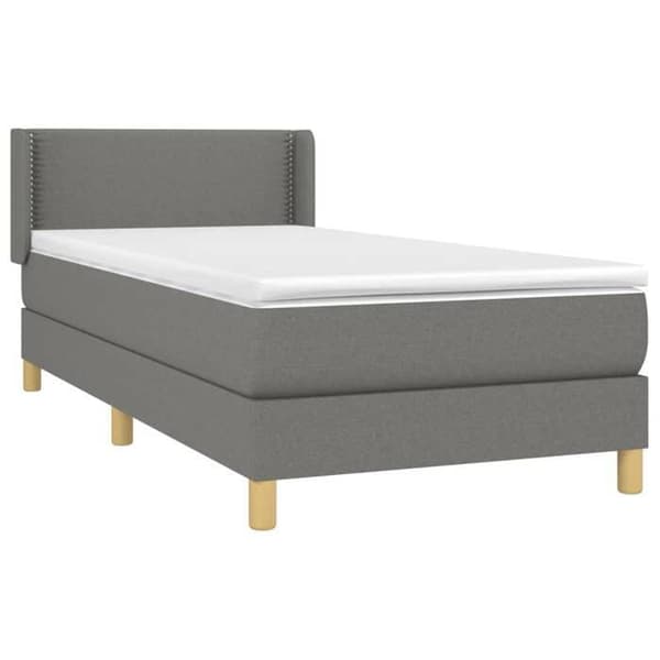 Maison Exclusive - Sänkyperä ja tummanharmaa patja 90x190 cm Kangas