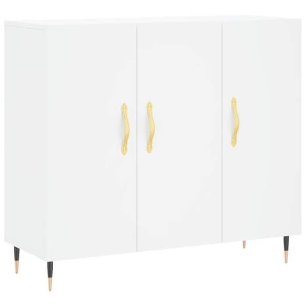 Maison Exclusive - Buffé vit 90x34x80 cm ingenjörsträ