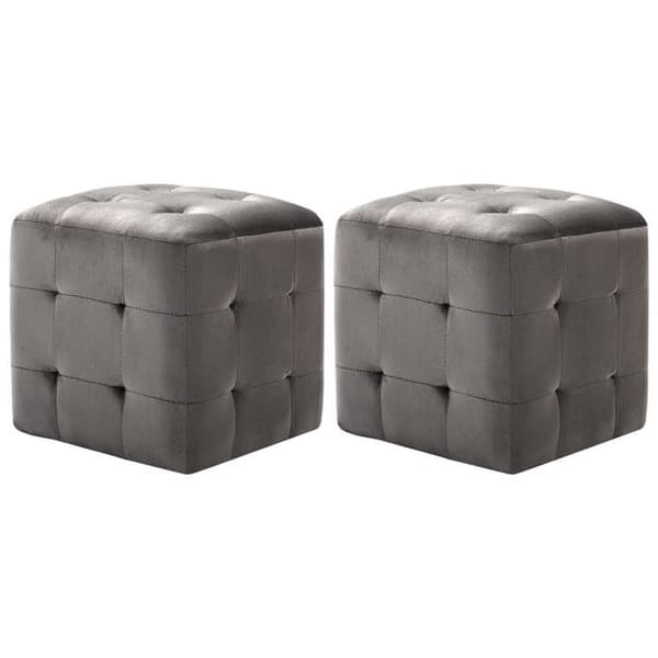 Nattduksbord - Exclusive Home - 2 st - Samtals tyg - 30x30x30 cm - Grå Grå