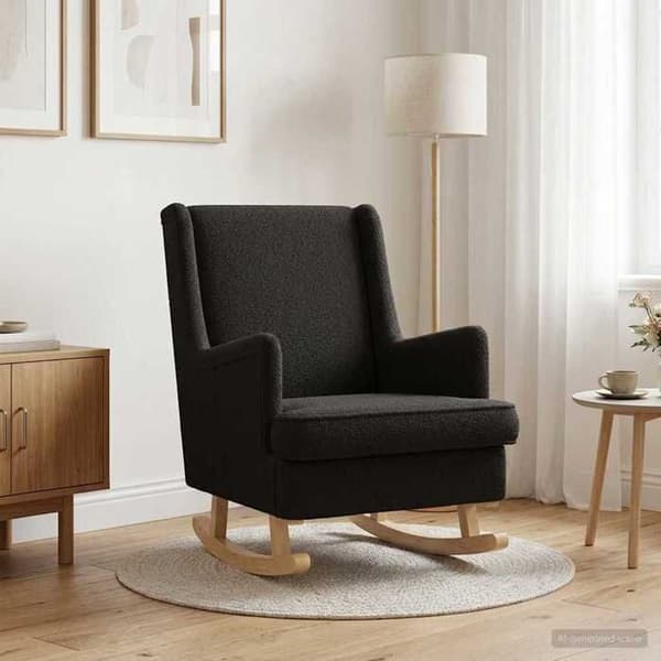 Maison Exclusive - Sort gyngestol 62 x 80 x 85 cm Bouclé