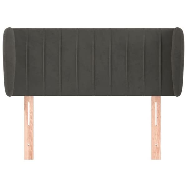 Maison Exclusive - Päätylevy korvilla Tummanharmaa 103x23x78/88 cm Sametti Mörkgrå