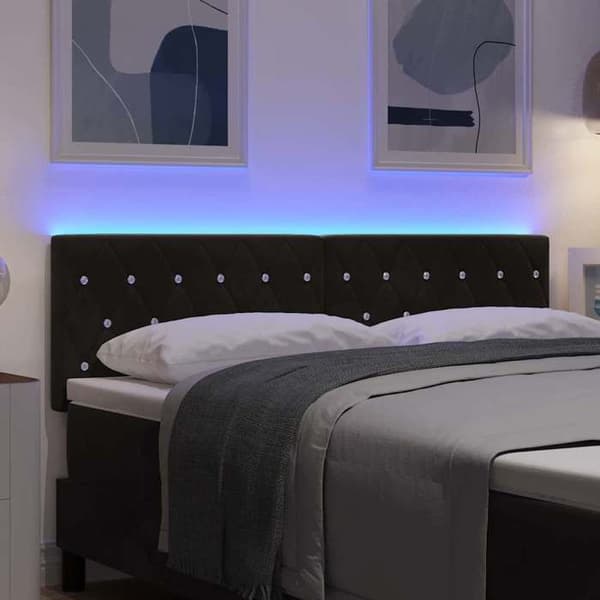 Maison Exclusive - LED-pääty, jossa mustat LED-nauhat, 160 cm, sametti Svart