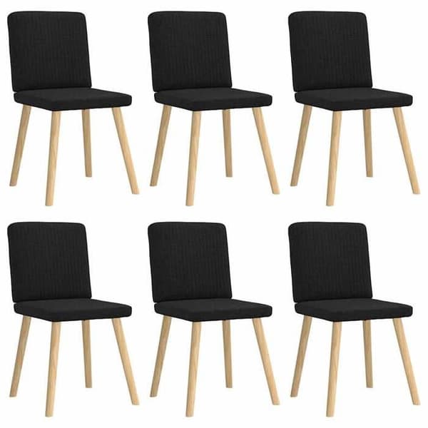 Maison Exclusive - Spisestole sæt af 6 sort stof Svart