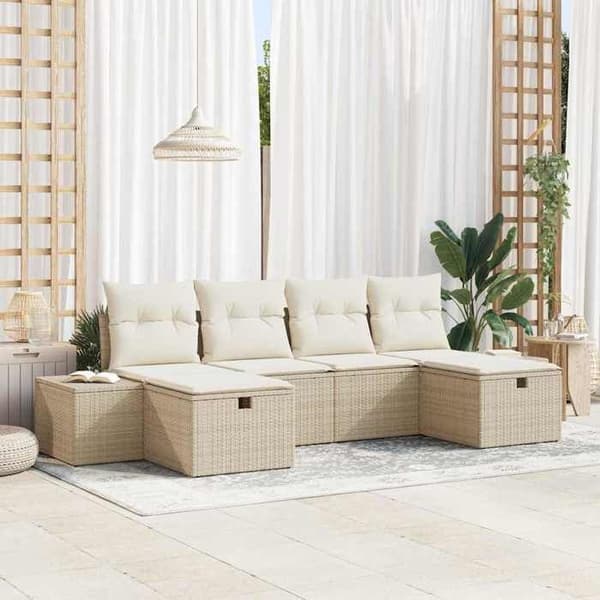 Maison Exclusive - 6-delt have-sofa sæt Beige polyrotin beige