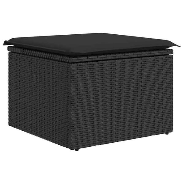 Maison Exclusive - Trädgårdsmöbler 6 delar med svarta kuddar i flätad resin