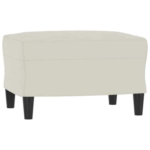 Maison Exclusive - 3-sitssoffa med fotpall Creme 180 cm Sammet