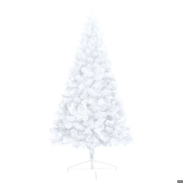 Maison Exclusive - Forudbelyst kunstigt juletræ med hvide kugler 150cm Vit