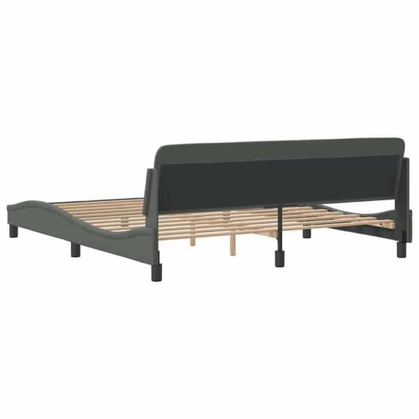 Sengestel - EKSKLUSIV HUS - Dover - 180x200 cm - Mørkegrå stof - Hovedgærde & bølget design Mörkgrå