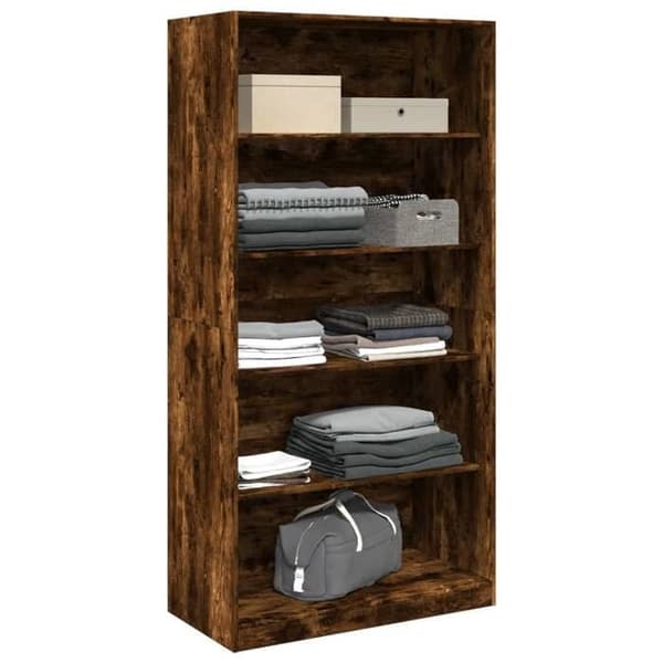 Maison Exclusive - Garderobe røgfyldt eg 100x50x200 cm ingeniørtræ