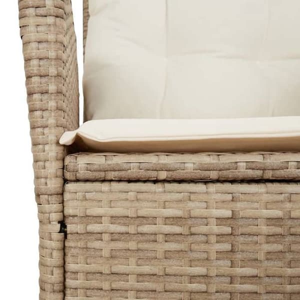 Maison Exclusive - Trädgårdsset med matbord och kuddar 7 delar beige polyrotting