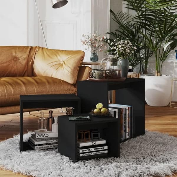 Maison Exclusive - 3 stk. Sort Agglomereret Borde