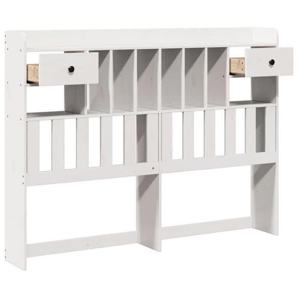 Maison Exclusive - Sänggavel med förvaring vit 140 cm massiv furu Vit