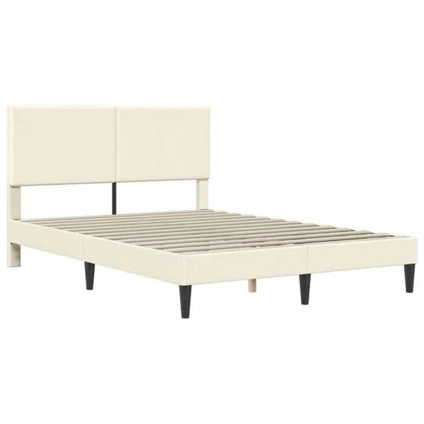 Maison Exclusive - Sängram Creme 140 x 190 cm Tyg i ribbad sammet