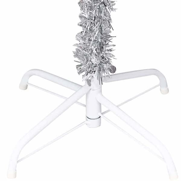 Maison Exclusive - Förbelyst konstgjord julgran/silverkulor 150 cm PET Silver