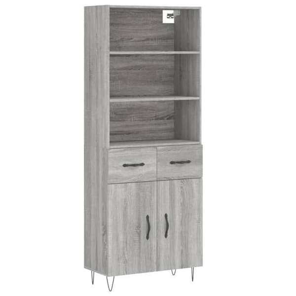 Maison Exclusive - Buffé hög Sonoma grå 69,5x34x180 cm Ingenjörsträ Sonoma grå