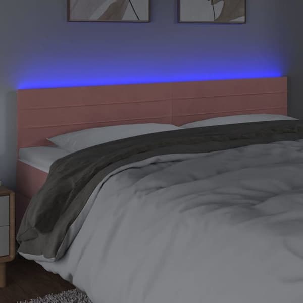 Maison Exclusive - LED Hovedgærde i Rosa 180x5x78/88 cm Velour Ros