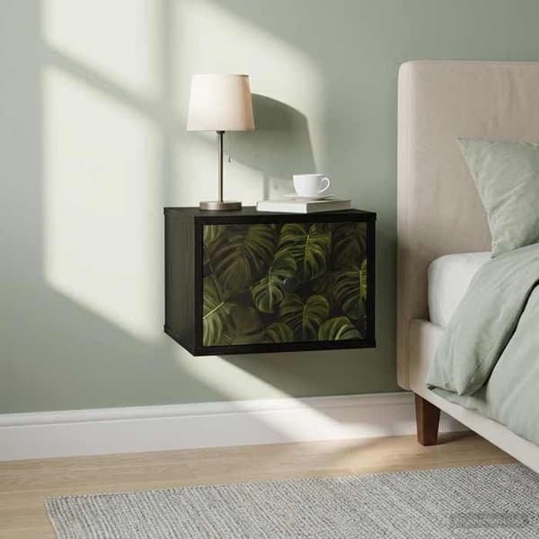 Maison Exclusive - Væghængt natbord ELBURG Sort eg 36 x 33 x 25 cm