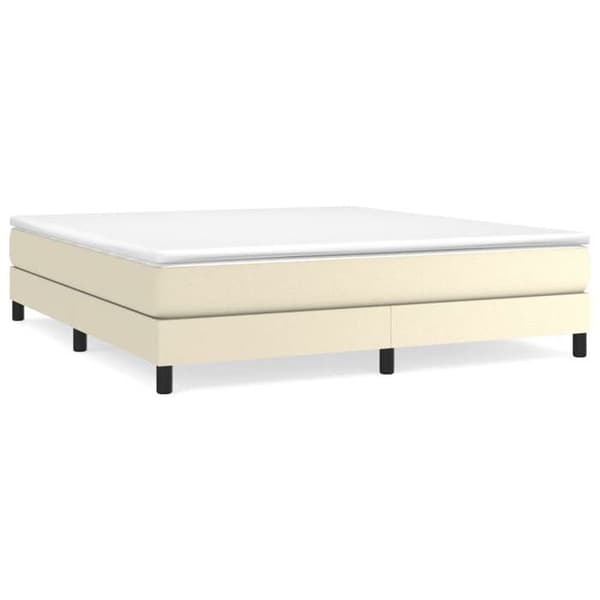 Maison Exclusive - Sengebund med lameller Creme 160x200 cm Simil læder