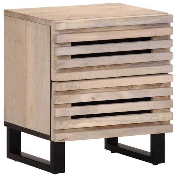 Maison Exclusive - Sängbord 2 st 40x34x46 cm massiv mangoträ blekt