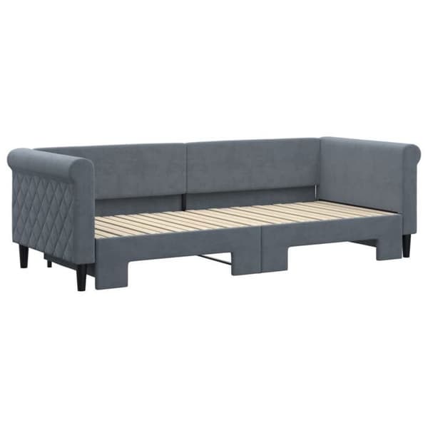 Maison Exclusive - Dagbädd med utdragssäng utan madrass grå mörk 80x200 cm Mörkgrå