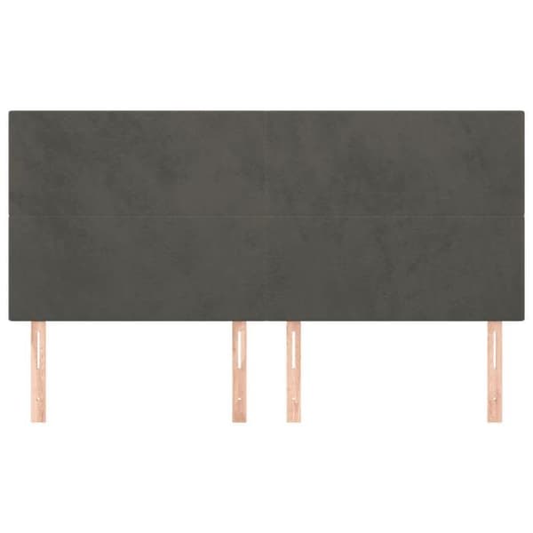 Maison Exclusive - Mörkgrå sänggavel 160 x 5 x 118/128 cm Sammet Mörkgrå