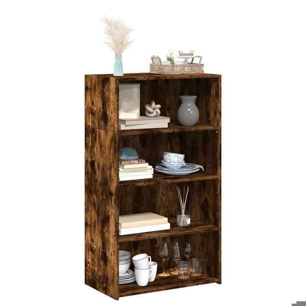 Maison Exclusive - Buffé hög ek rökt 70x41x124 cm ingenjörsträ