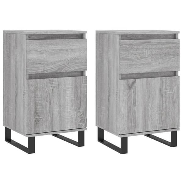 Maison Exclusive - Bufféer 2 st sonoma grå 40x35x70 cm ingenjörsträ