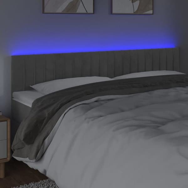 Maison Exclusive - LED-päätyharso Vaaleanharmaa 160x5x78/88 cm Sametti Ljusgrått