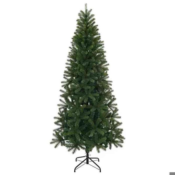 Kunstig juletræ - EKSKLUSIV HUS - 210 cm - PVC & PE - Stabil stålsupport - Moderne grøn design Grön