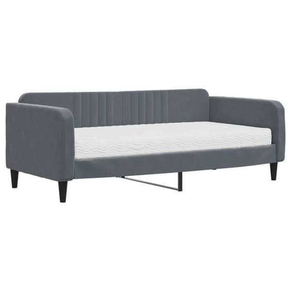 Maison Exclusive - Dagbädd med mörkgrå madrass 90x190 cm sammet