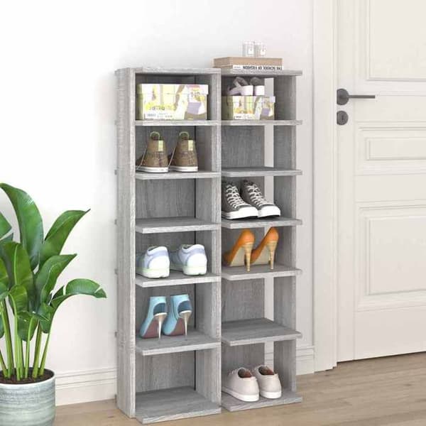 Maison Exclusive - Kengätelineet 2 kpl Sonoma harmaa 27,5x27x102 cm
