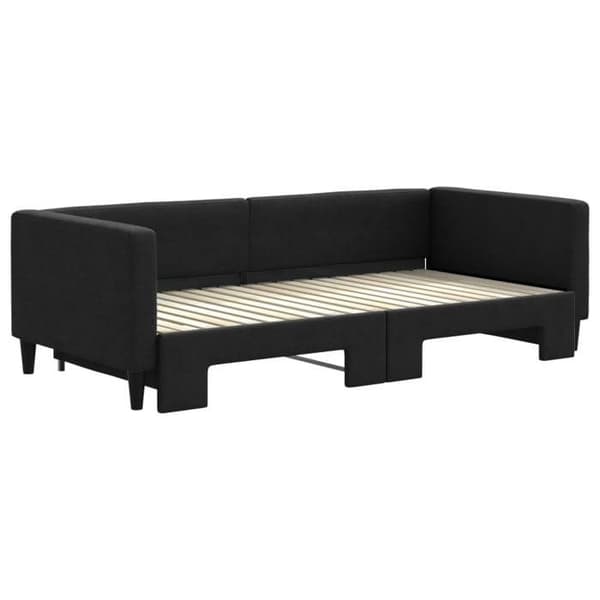 Maison Exclusive - Sovesofa med udtræksseng sort 90x190 cm stof