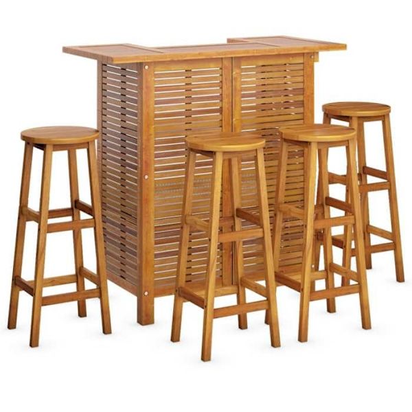 Maison Exclusive - Havebar sæt 5 stk Solid akacietræ