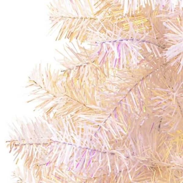 Maison Exclusive - Julgran i konstmaterial med iriserande spetsar Vit 180 cm PVC Iridescent / Vit