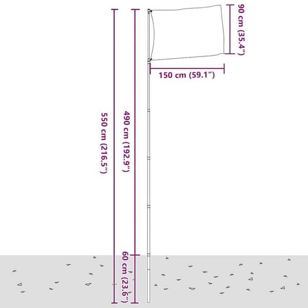 Maison Exclusive - Teleskopisk flaggstång Silver 5,5 m Aluminium