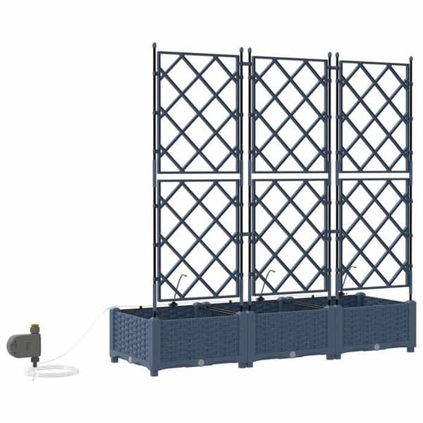 Maison Exclusive - Trädgårdskrukor 3 st Grå 120 x 40 x 126 cm PP