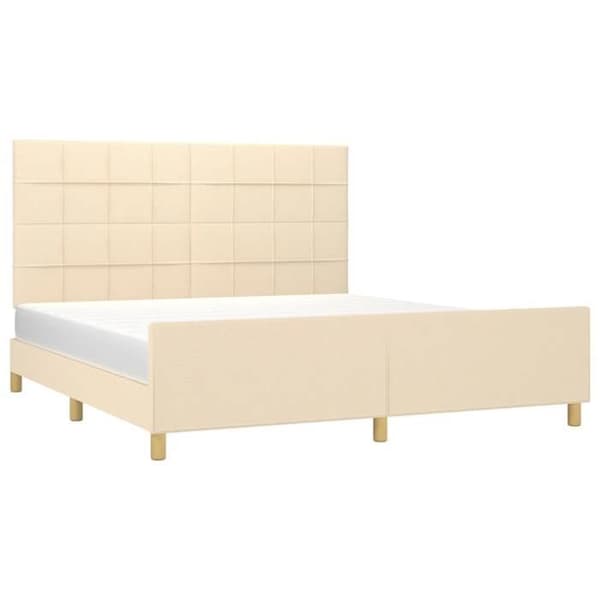 Maison Exclusive - Sengestel uden madras creme 160x200 cm stof