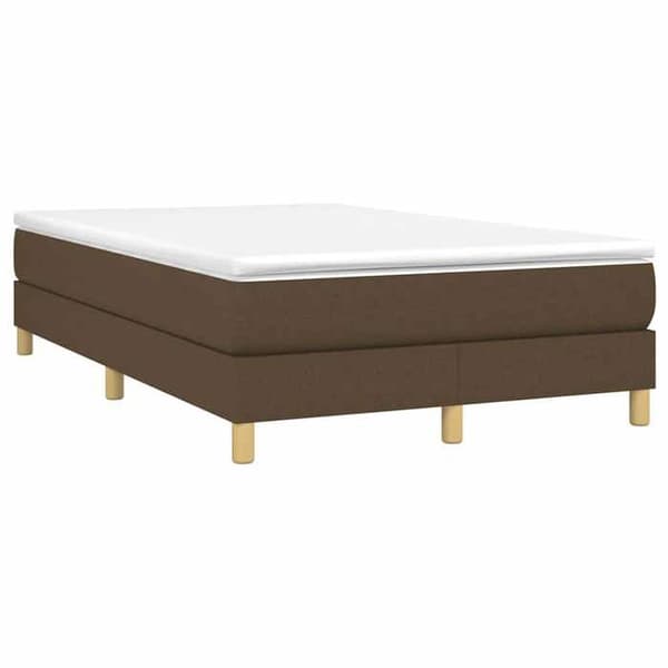 Maison Exclusive - Sängram med mörkbruna ribbor 120x200 cm tyg mörkbrun