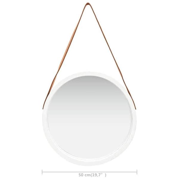 Maison Exclusive - Väggspegel med rem 50 cm Vit