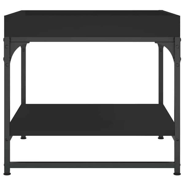 Maison Exclusive - Sort sofabord 49,5x49,5x45 cm ingeniørtræ Svart