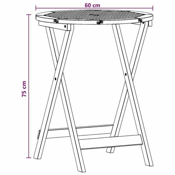 Maison Exclusive - Sammenklappeligt havebord Ø60x75 cm i solid eucalyptus træ